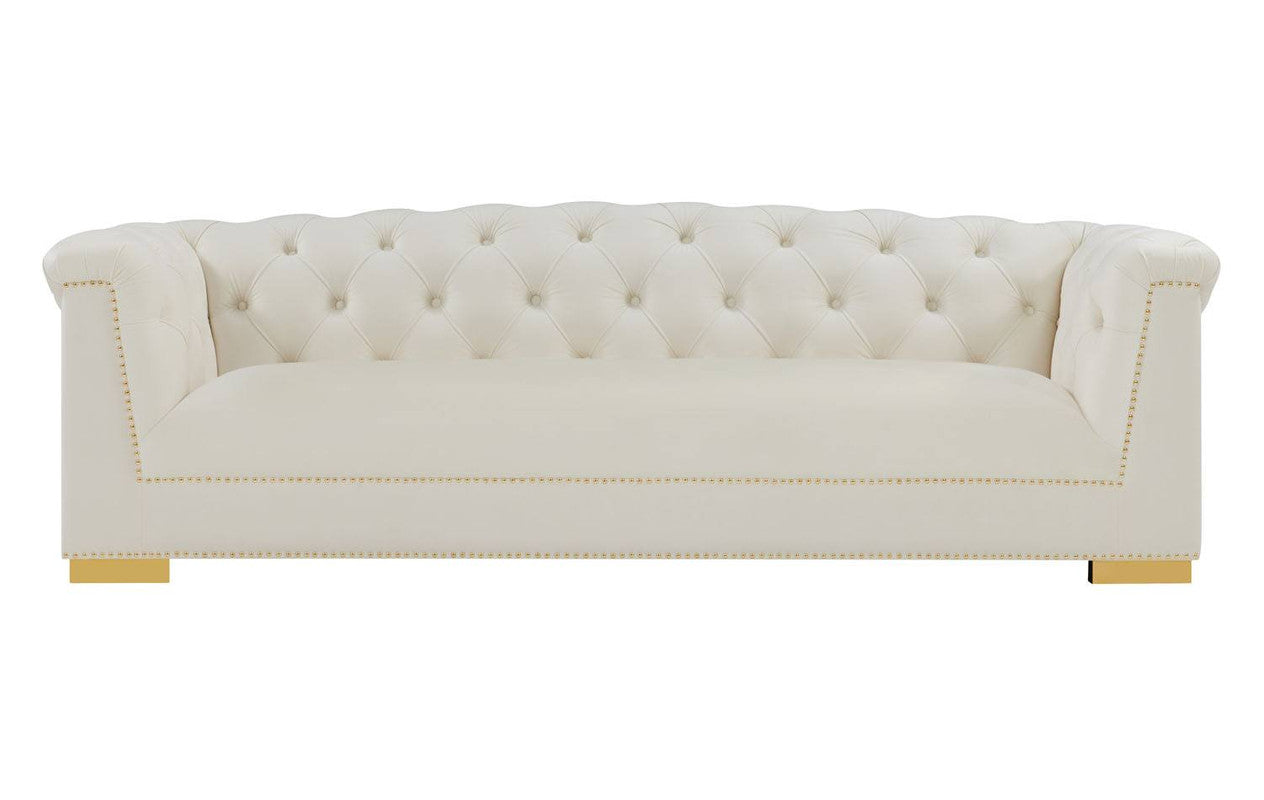 Corlett Velvet Sofa - Cream