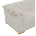 Corlett Velvet Sofa - Cream