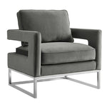 Ameshoff Velvet Accent Chair - Grey