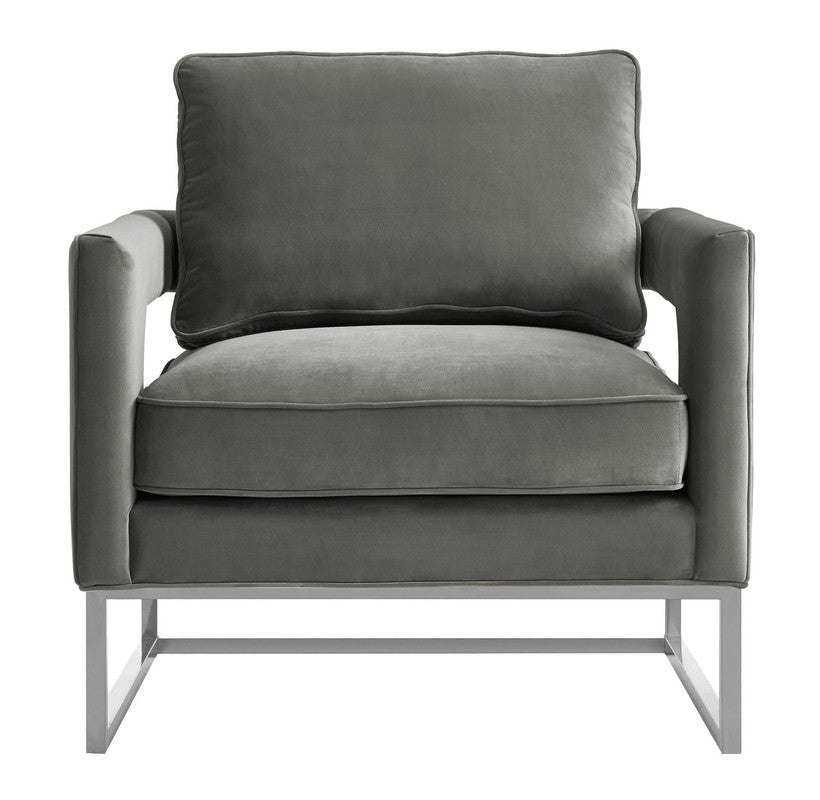 Ameshoff Velvet Accent Chair - Grey
