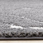 Obsidian 6'7" x 9'6" Broken Lattice Area Rug - Grey, White