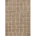 Sable Grid 7'10" x 10'6" Broken Grid Pattern Area Rug - Light Brown, Cream