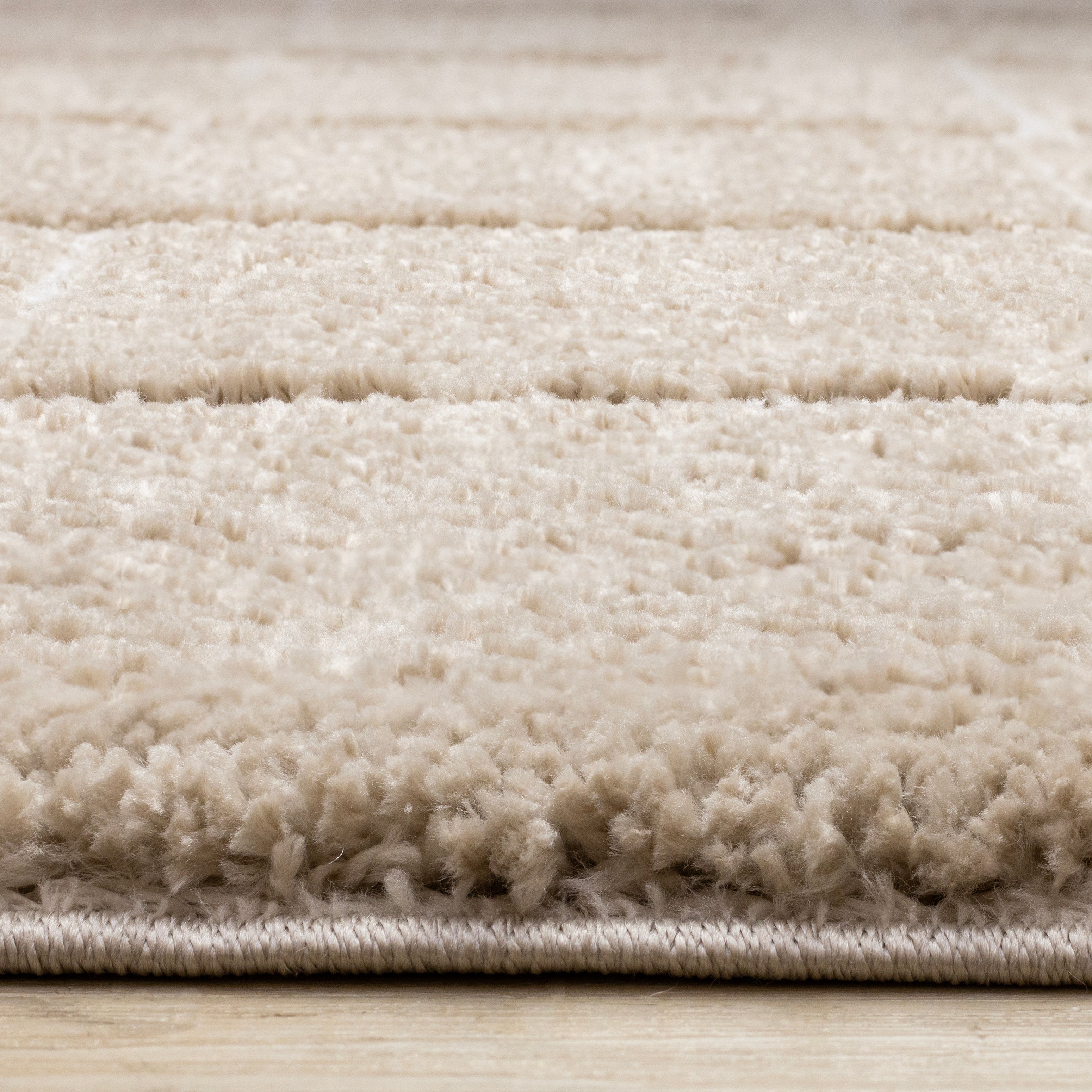 Sable Grid 7'10" x 10'6" Broken Grid Pattern Area Rug - Light Brown, Cream