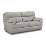 Toscana grey leather sofa with two deep seats, plush back cushions and pillow-top arms