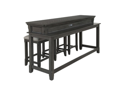 Turner 4-Piece Sofa Table with Stools - Grey