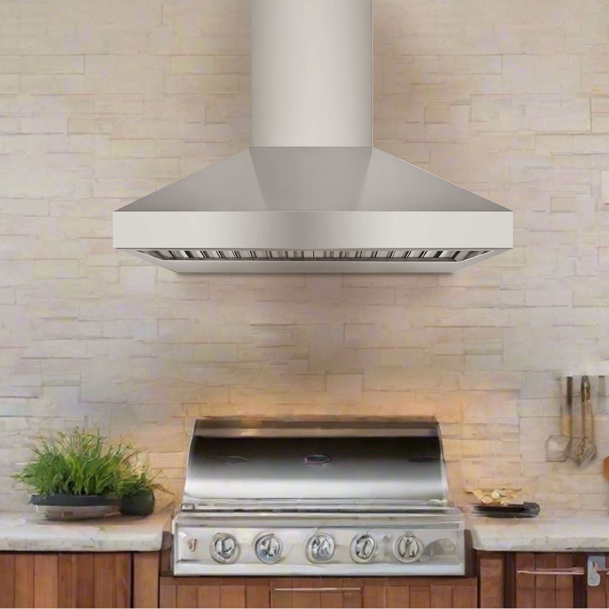 VICTORY Stainless Steel 36-Inch 1200 CFM Wall Mount Range Hood for Outdoor BBQ - Twister-BBQ-36
