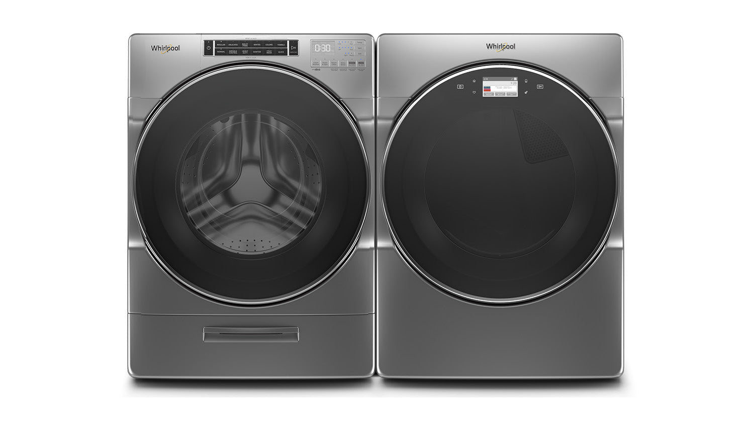 Whirlpool Chrome Shadow Front-Load Washer (5.8 cu. ft.) & Gas Dryer (7.4 cu. ft.) - WFW8620HC/WGD9620HC