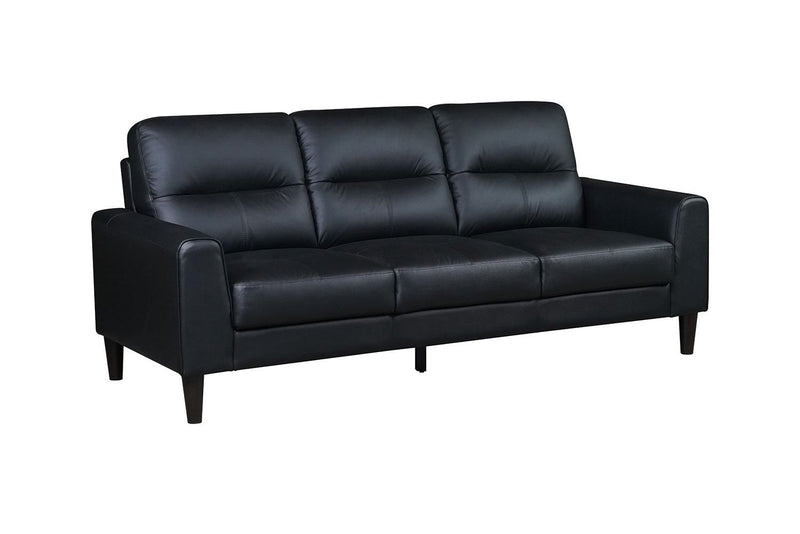 Verissimo Leather Sofa, Loveseat and Chair Set Black Leon's