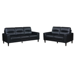 Verissimo Leather Sofa and Loveseat Set - Black