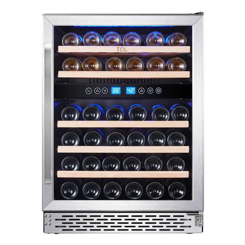 TCL Stainless Steel 46-Bottle Dual Zone Wine Cooler - W522F | Leon's