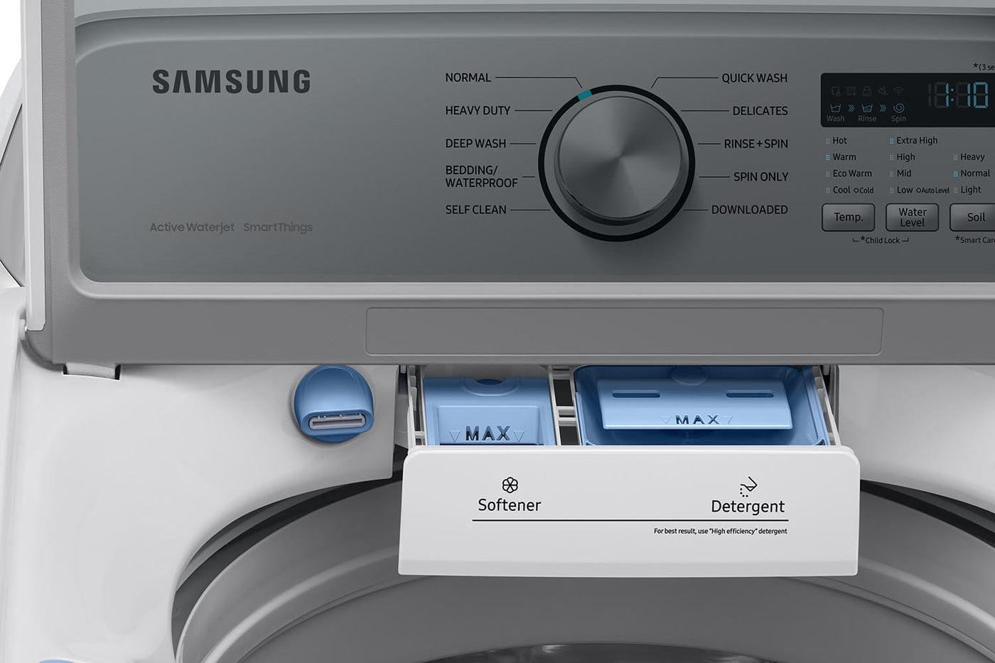 Samsung White Top Load Washer with Agitator and SmartThings (5.3 Cu.Ft) - WA46CG3505AWA4