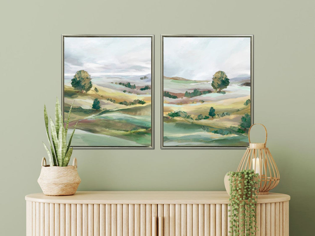 Rolling Hills II Wall Art - Green/White - 25 X 31