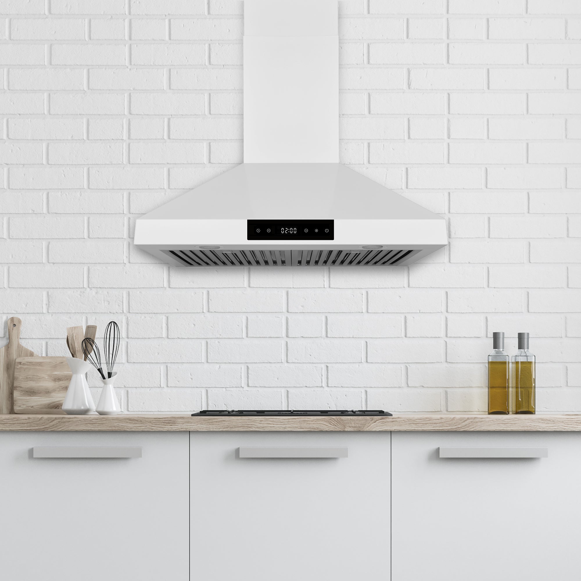 Hauslane Chef Series Matte White 30" 860 CFM Wall Mount Range Hood - WM-538WHT-30