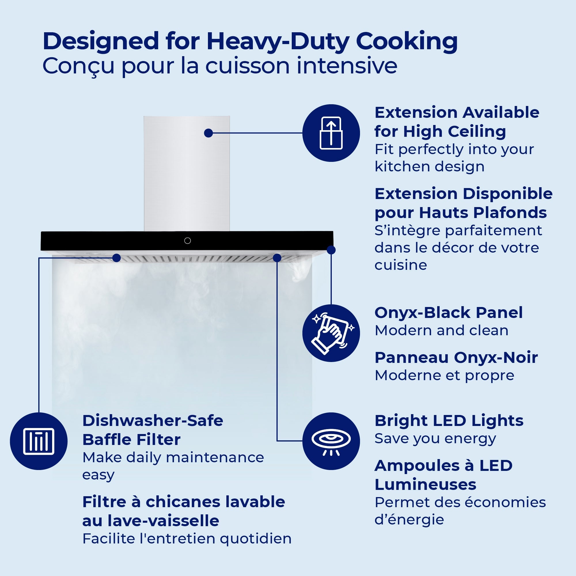 Hauslane Stainless Steel Chef 36" Wall-Mounted Range Hood - WM-739SS-36