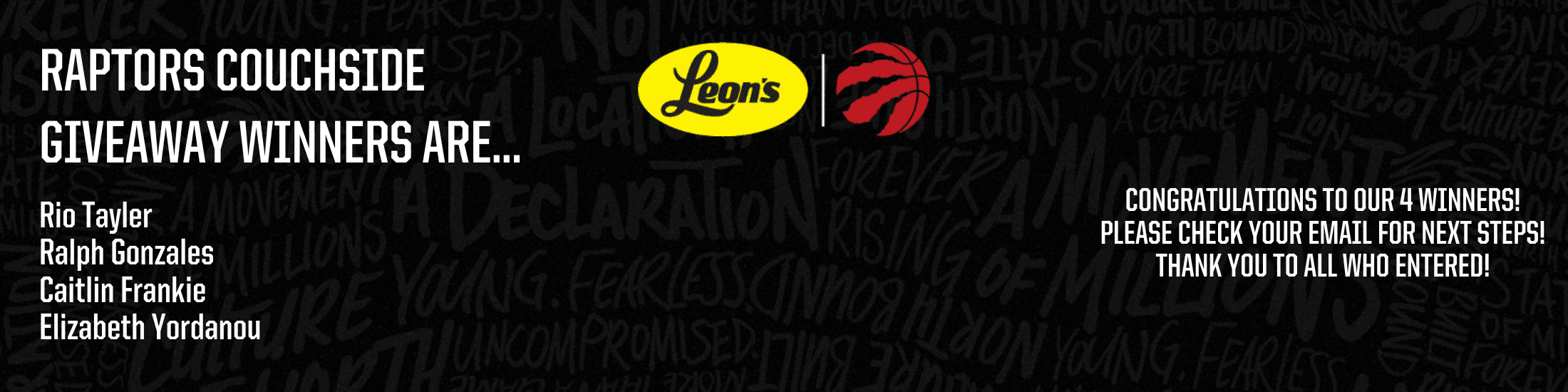 Raptors Winners Banner Image