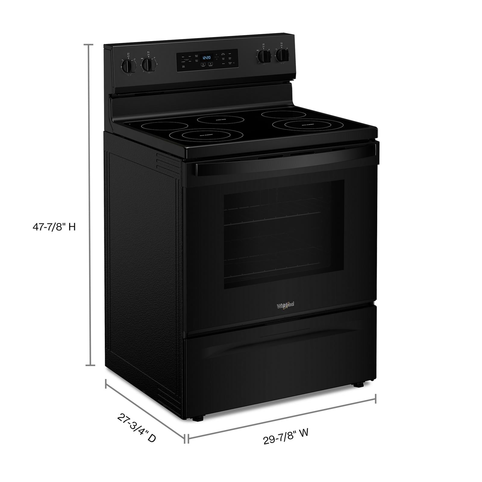 Whirlpool Black Freestanding Electric Single Oven Range (5.3 Cu. Ft.) - YWFES3330RB