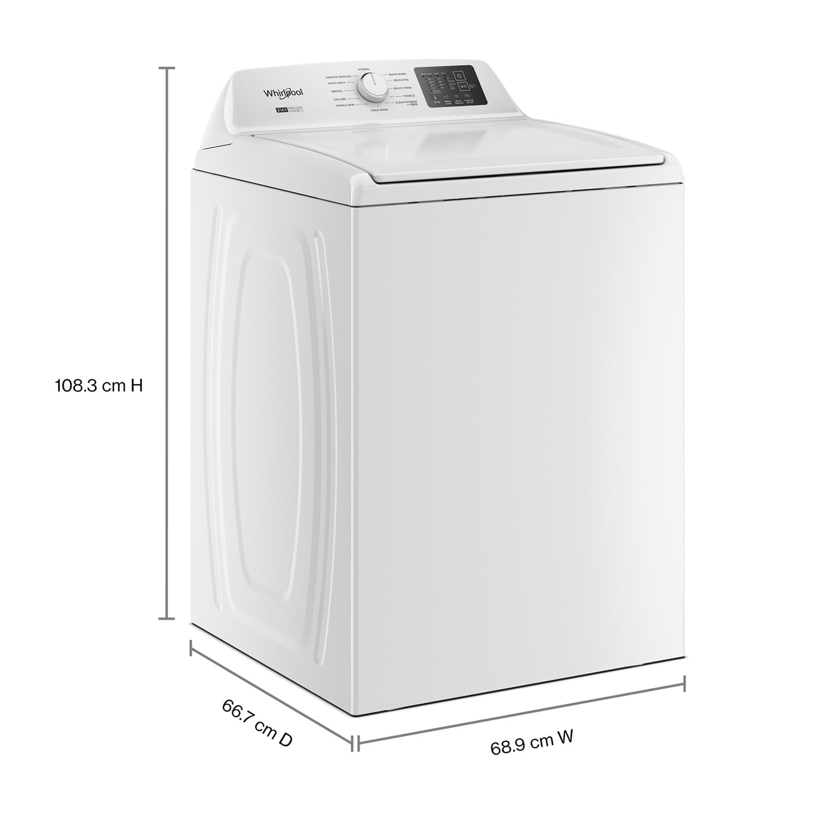 Whirlpool White Top Load Washer (4.8 Cu. Ft. IEC) - WTW4107SW