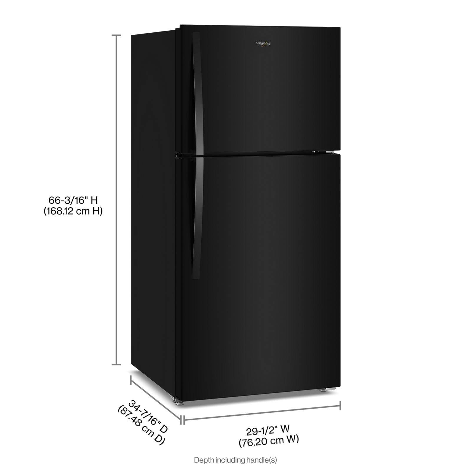 Whirlpool 30" 19 Cu. Ft. Black Top Mount Refrigerator - WRTX7419SB