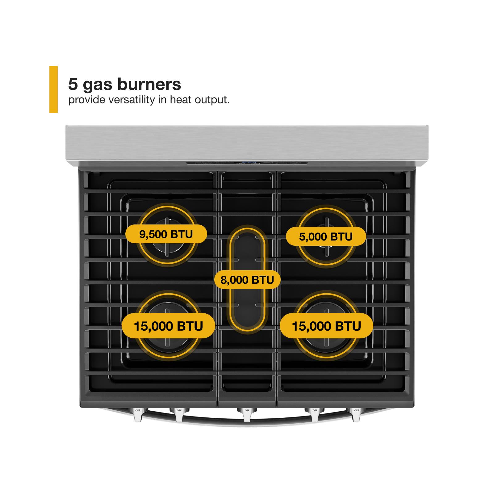 Whirlpool Fingerprint Resistant Stainless Steel Freestanding Gas Single Oven Convection Range (5.0 Cu. Ft.) - WFGS4530SZ--