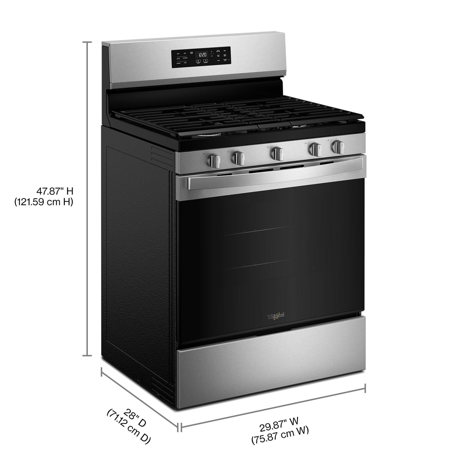 Whirlpool Fingerprint Resistant Stainless Steel Freestanding Gas Single Oven Convection Range (5.0 Cu. Ft.) - WFGS4530SZ