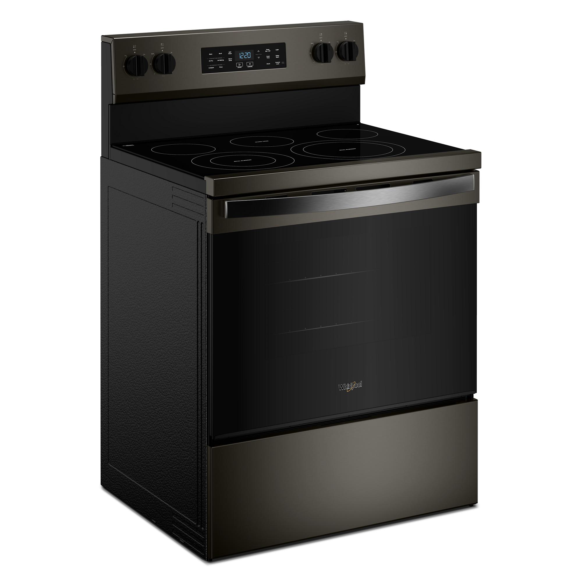 Whirlpool Black-on-Stainless Freestanding Electric Single Oven Convection Range (5.3 Cu. Ft.) - YWFES5730SV