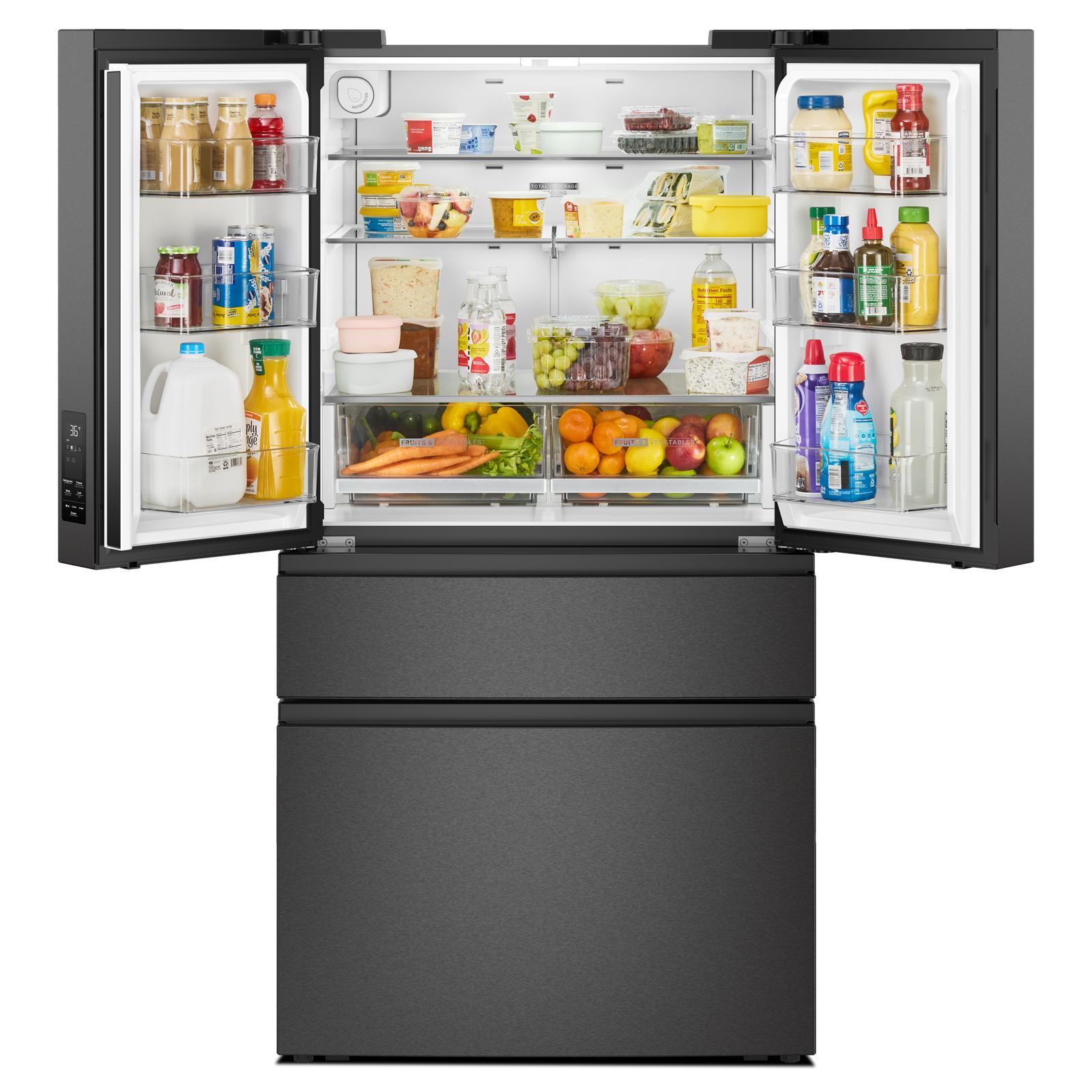 Whirlpool 36" 30 Cu. Ft. Print Resist Black Stainless Steel French Door Refrigerator - WRMF3336SV