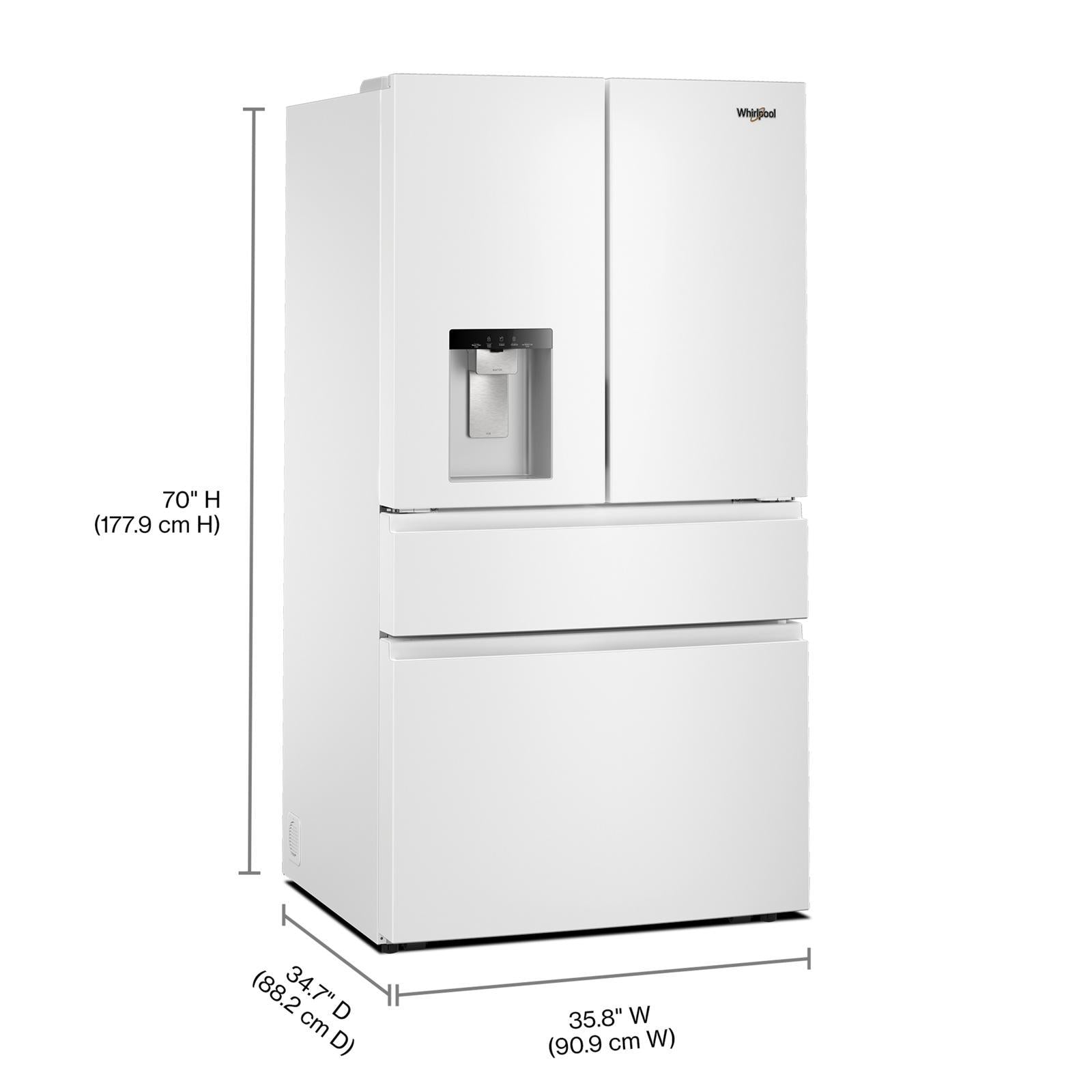 Whirlpool 36" 29 Cu. Ft. White French Door Refrigerator - WRMF3536SW