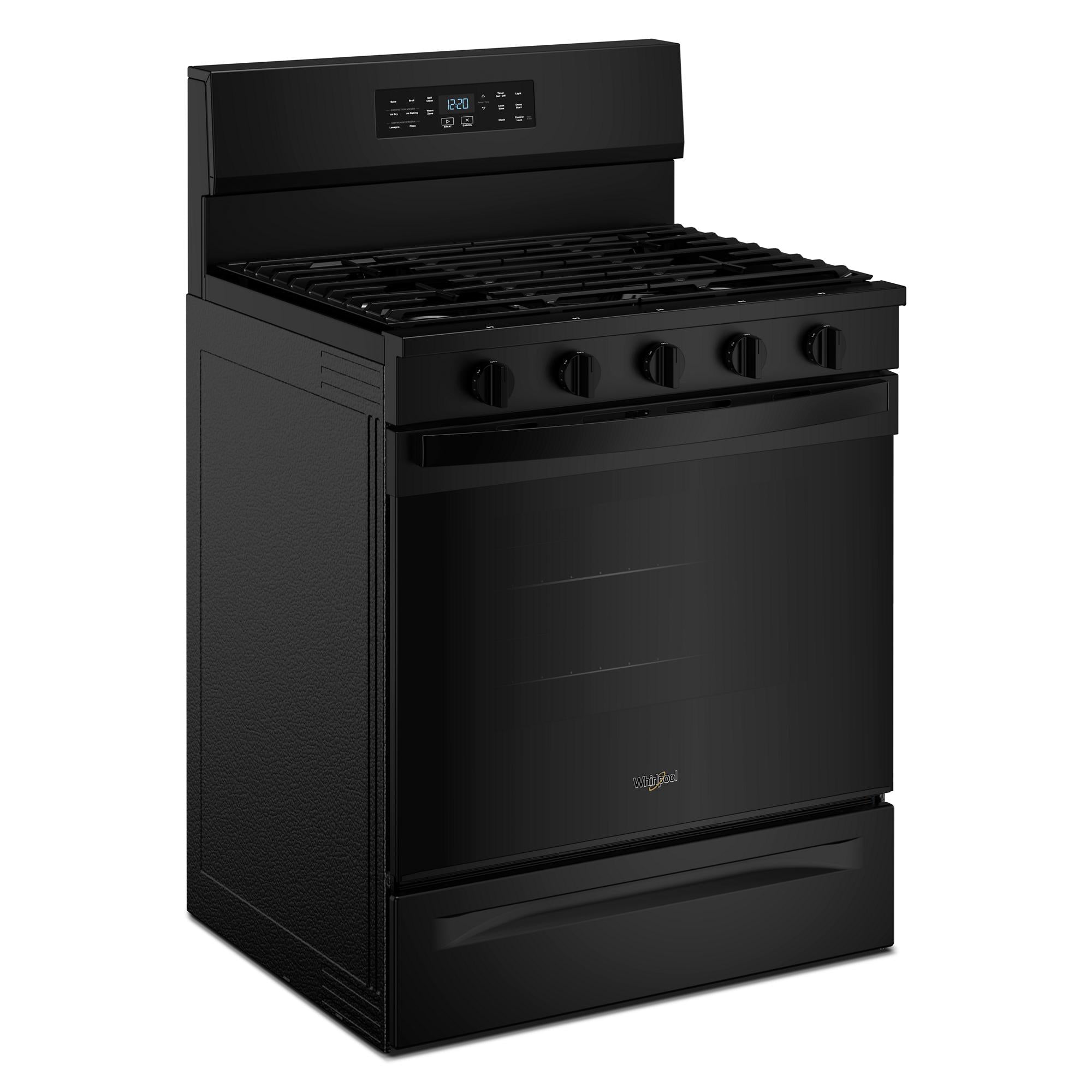 Whirlpool Black Freestanding Gas Single Oven Convection Range (5.0 Cu. Ft.) - WFGS5730SB