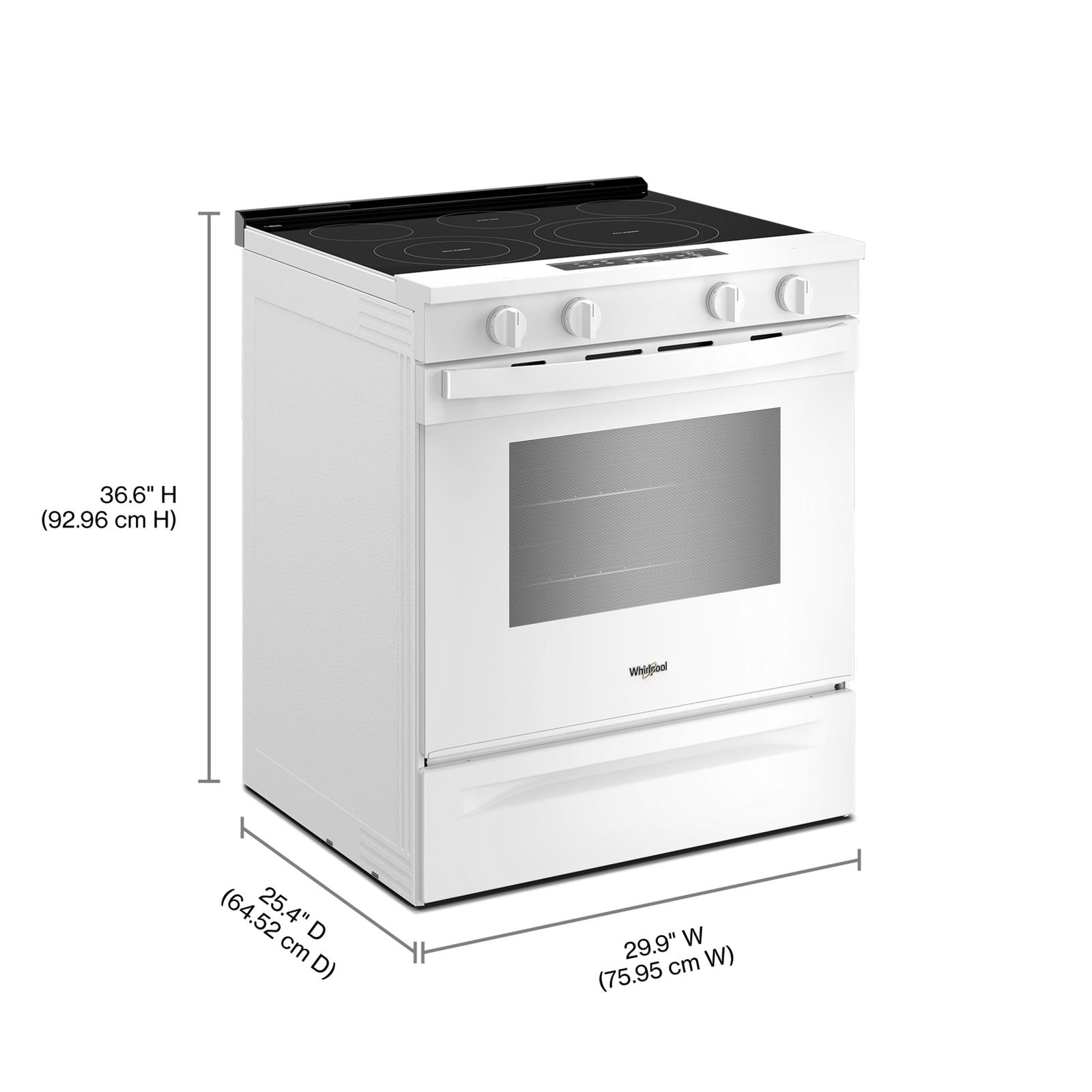 Whirlpool White Slide-In Smart Electric Range (5.3 Cu. Ft.) - YWSES3330TW