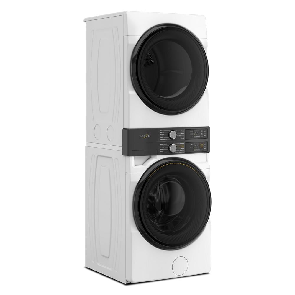 Whirlpool White Front Load Laundry Tower with FreshFlowTM Vent System and UV Clean Technology (5.2 cu. ft. Washer & 7.4 cu. ft. Electric Dryer) - YWEF5727TW