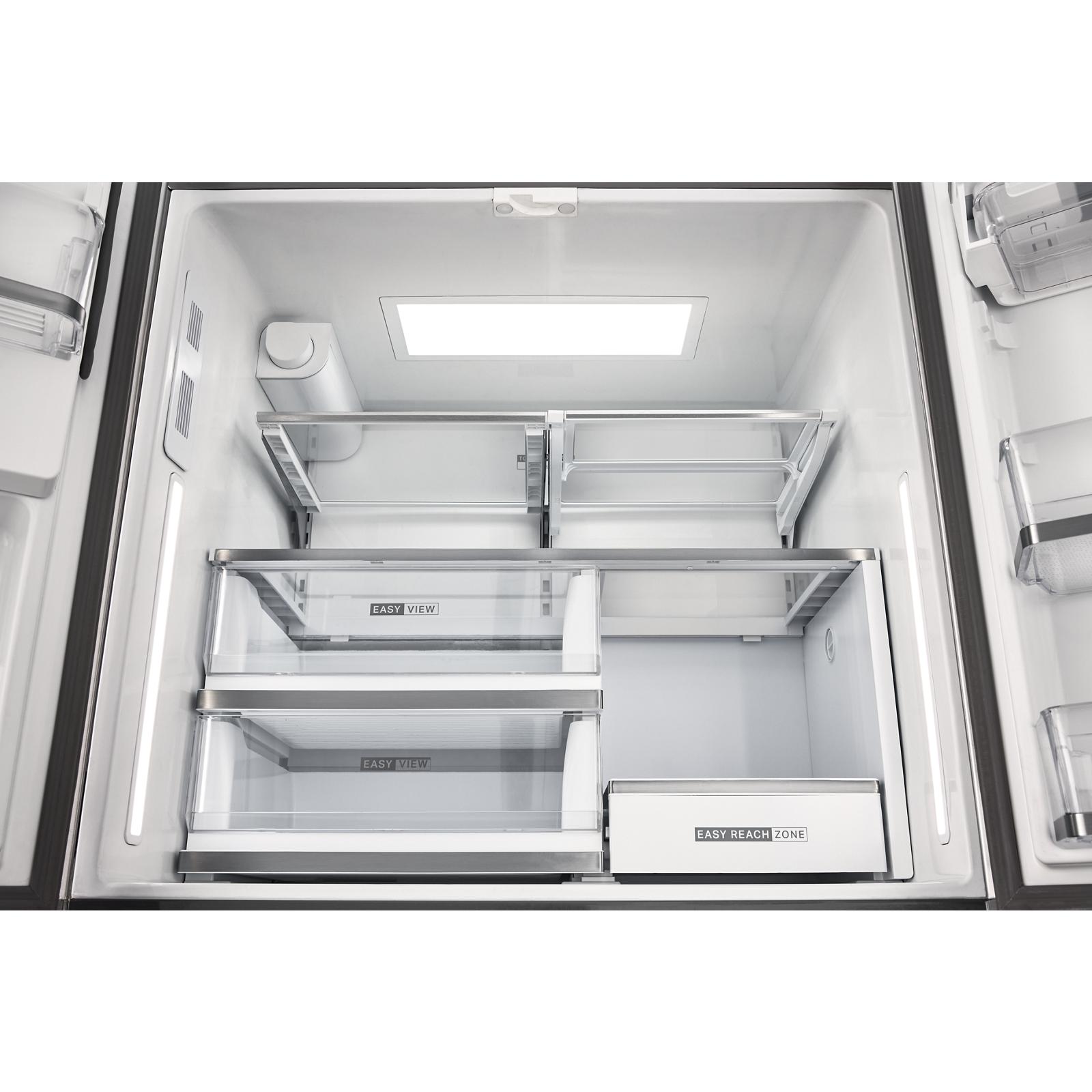 Whirlpool 36" 22.0 Cu. Ft. Black Stainless Steel Counter-Depth 4-Door French Door Refrigerator – WRMC7036RV