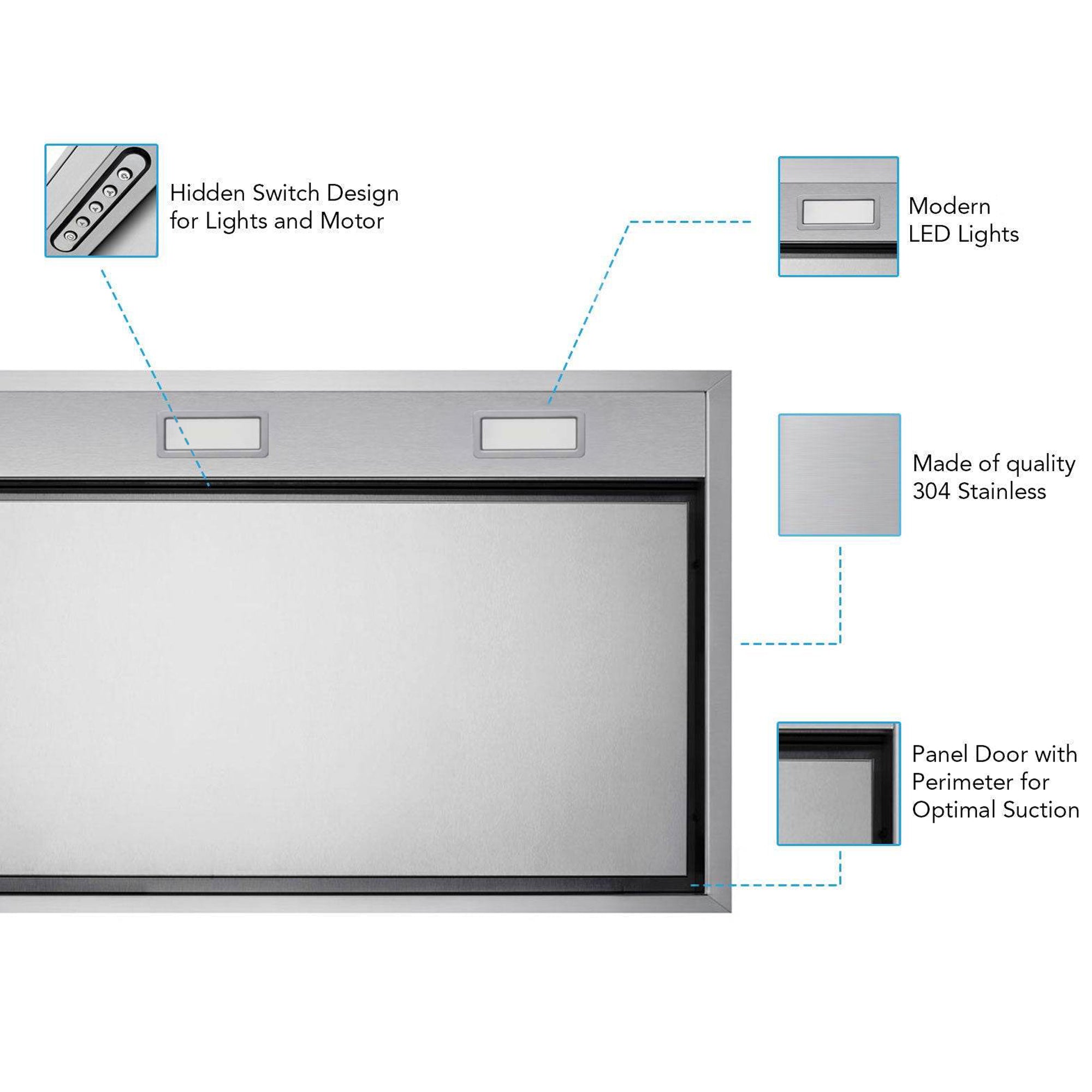 VICTORY Stainless Steel 36-Inch 700 CFM Insert Range Hood - X2-36