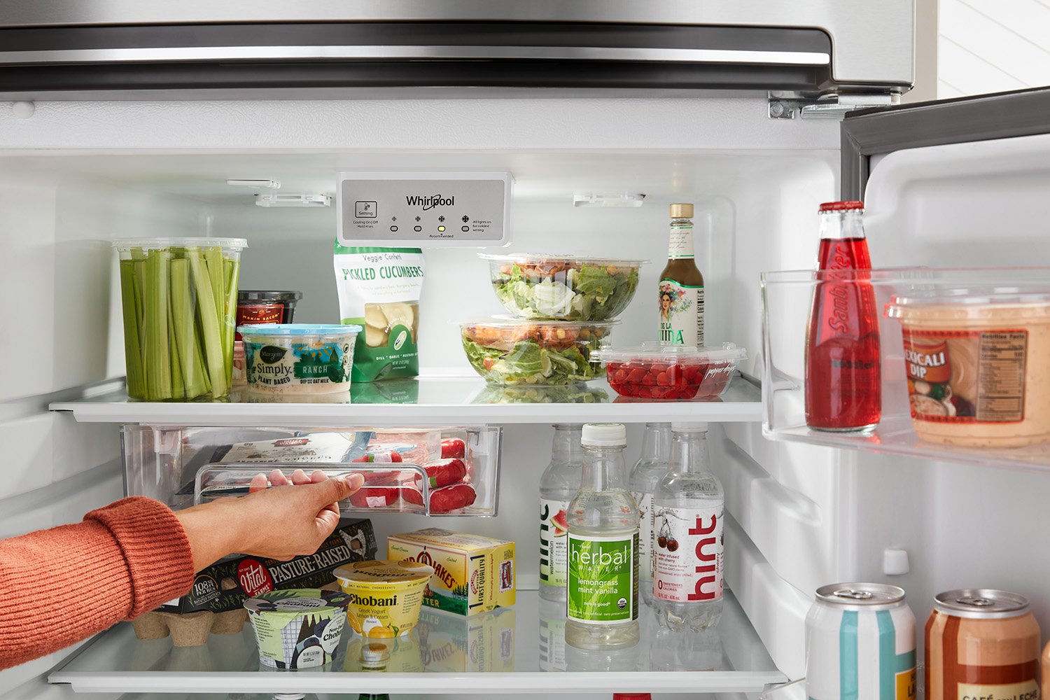 Whirlpool 30.5" 16.3 Cu. Ft. Stainless Steel Top-Freezer Refrigerator - WRTX5028PM