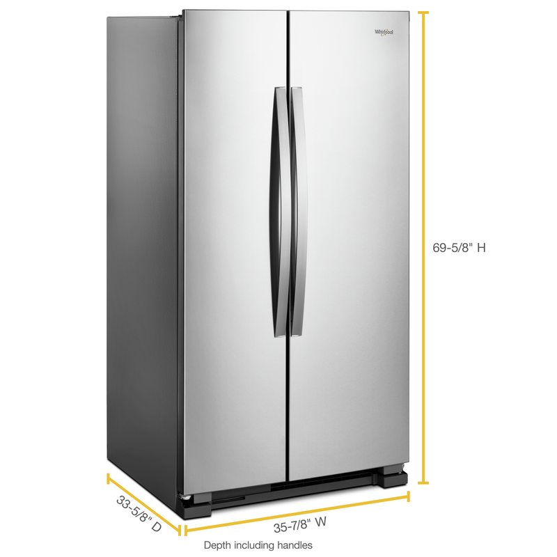 Whirlpool Monochromatic Stainless Steel SidebySide Refrigerator (25