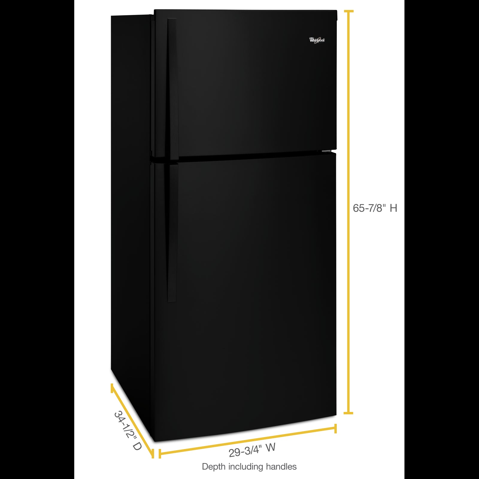 Whirlpool 30" 19.2 Cu. Ft. Black Top-Freezer Refrigerator - WRT519SZDB