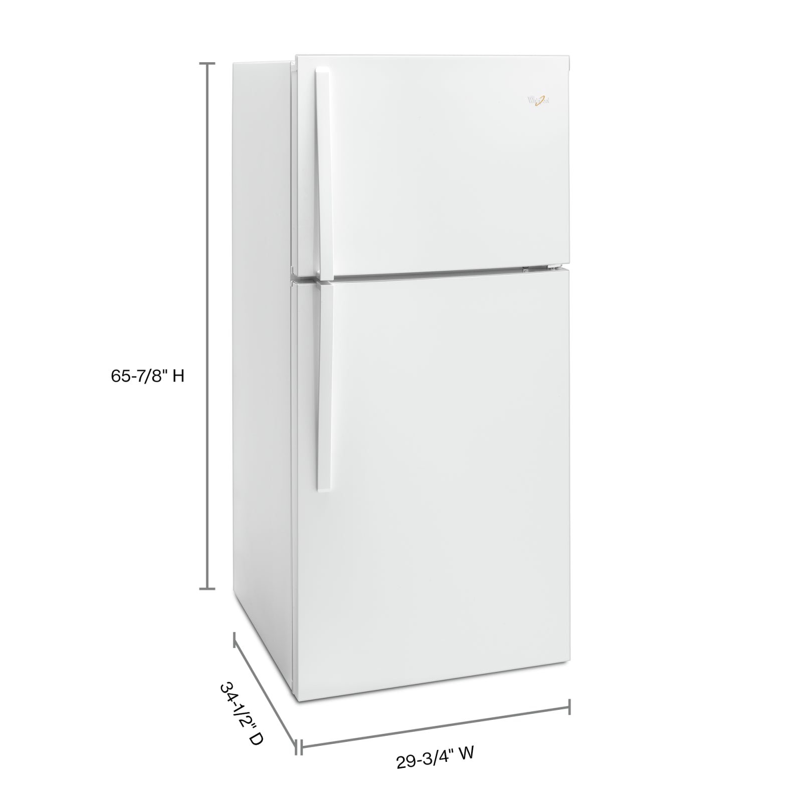 Whirlpool 30" 19.2 Cu. Ft. White Top-Freezer Refrigerator - WRT549SZDW
