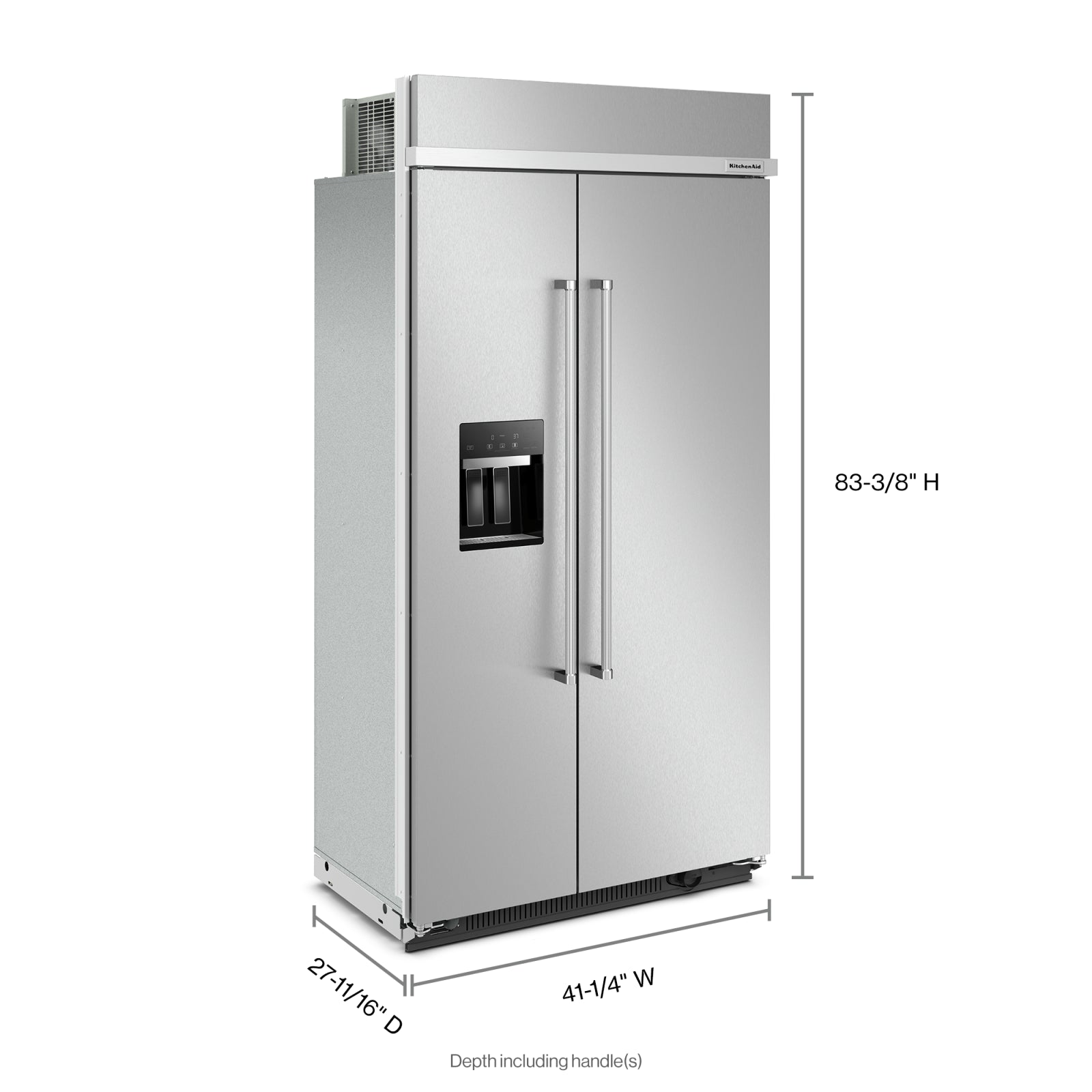 KitchenAid 42" 25.1 Cu. Ft. Fingerprint Resistant Stainless Steel Built-In Side-by-Side Refrigerator - KBSD702MPS