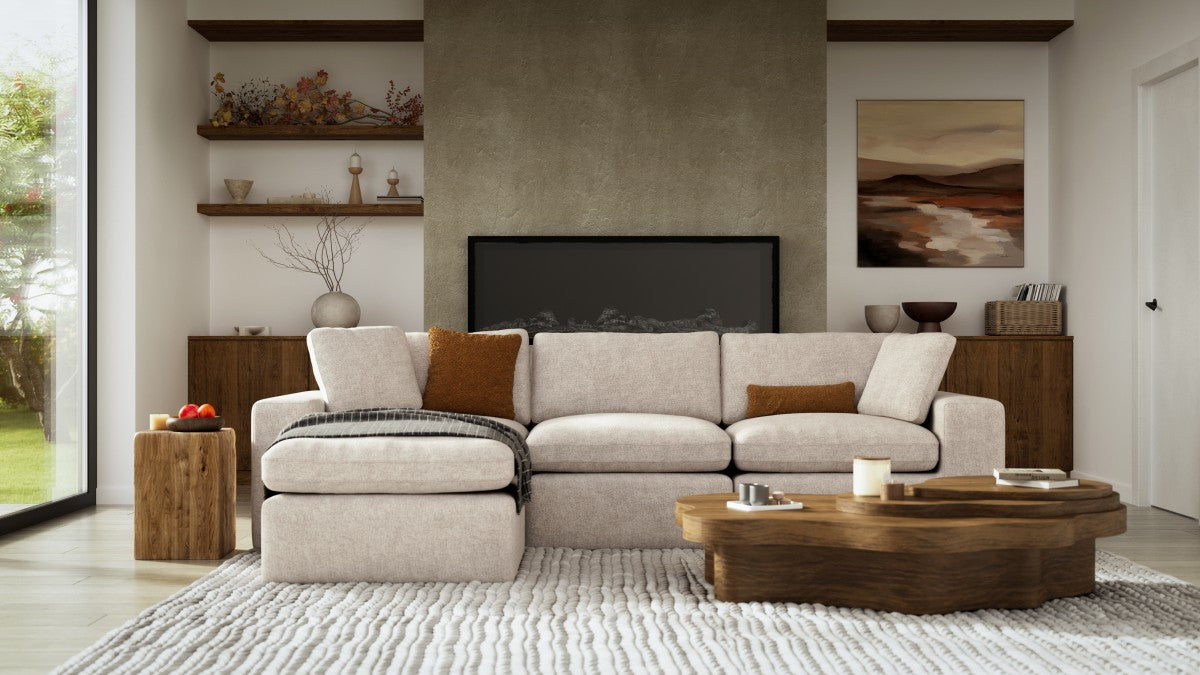 Jade All Foam Sectional - Beige