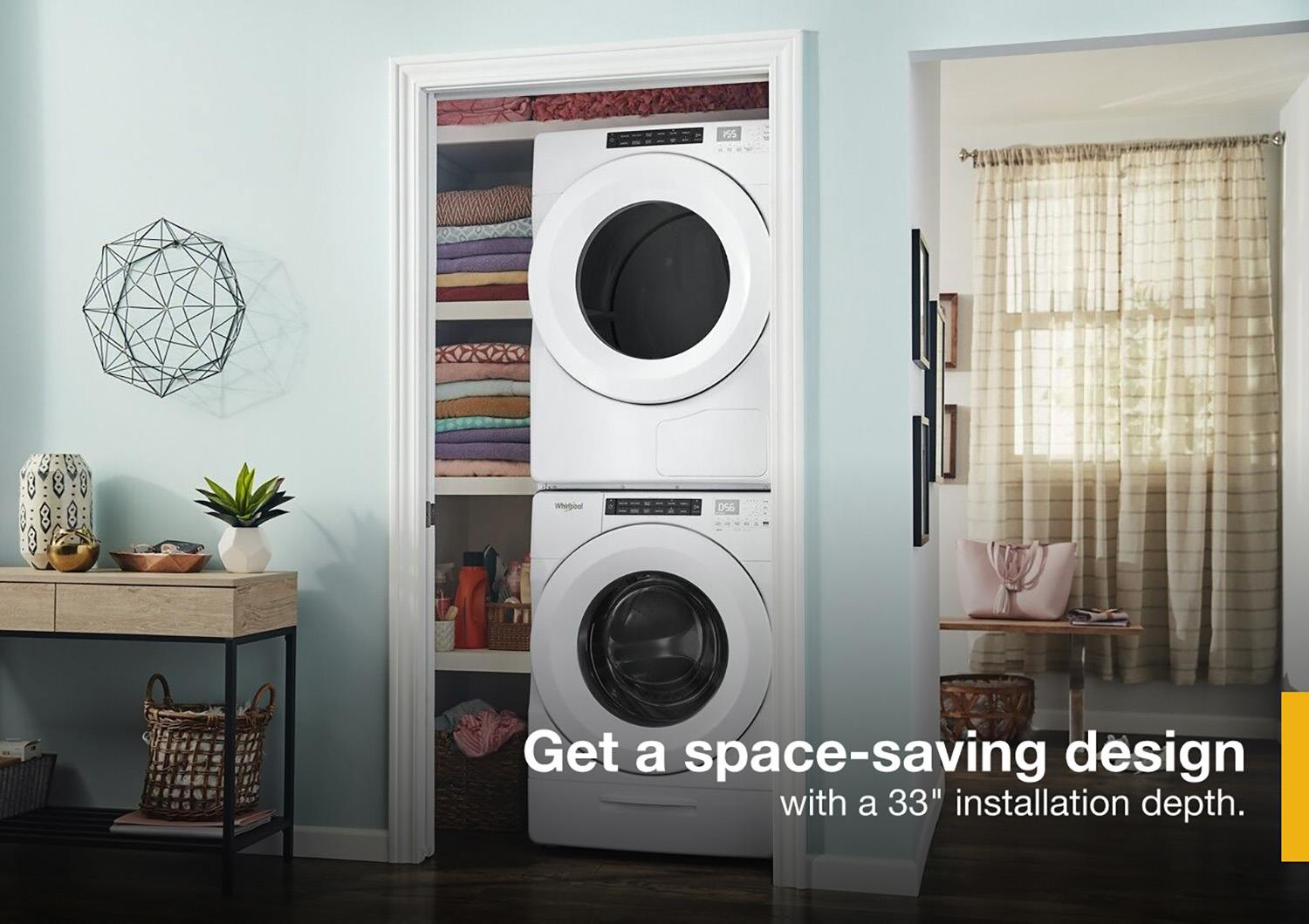 Whirlpool White Front-Load Washer (5.0 cu. ft.) & Electric Heat Pump Dryer (7.4 cu. ft.) - WFW560CHW/YWHD560CHW