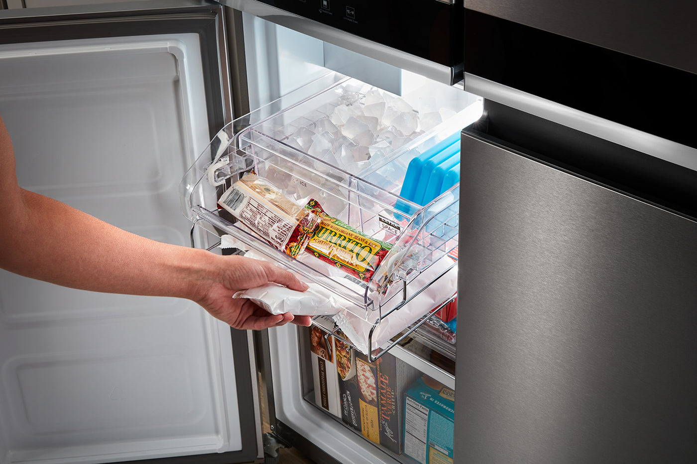 Whirlpool Fingerprint Resistant Metallic Steel French 4 Door Refrigerator (19.4 cu.ft.) - WRQA59CNKZ