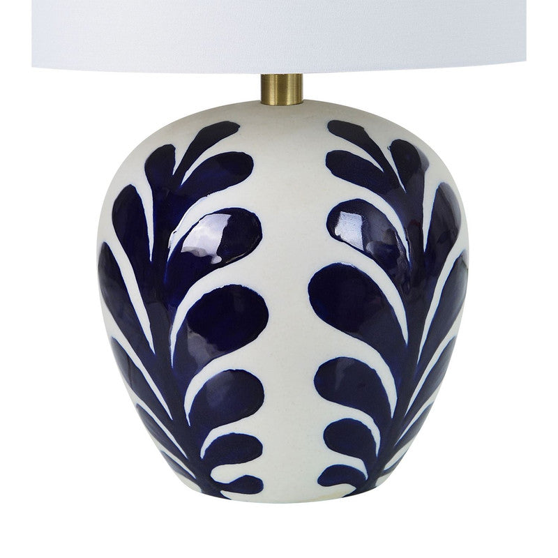 Reese Table Lamp - White/Navy