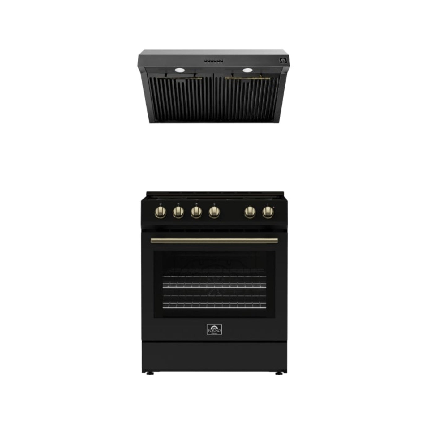 Forno Premium Black Kitchen Package with Range and Range Hood - FBDL-002-02CA