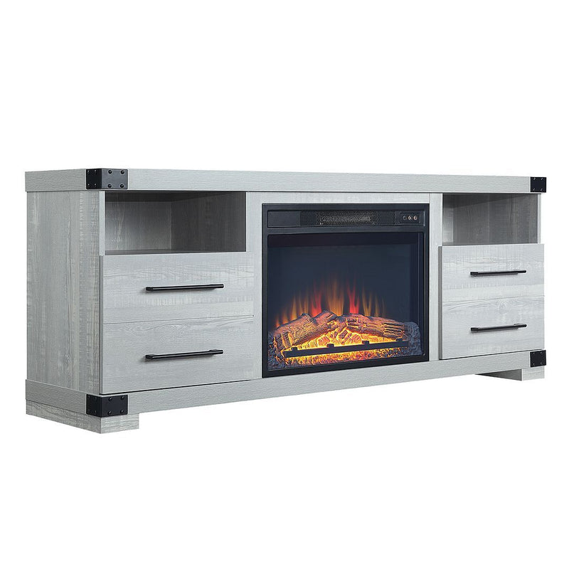 Hoath 60" Fireplace TV Stand Grey Leon's