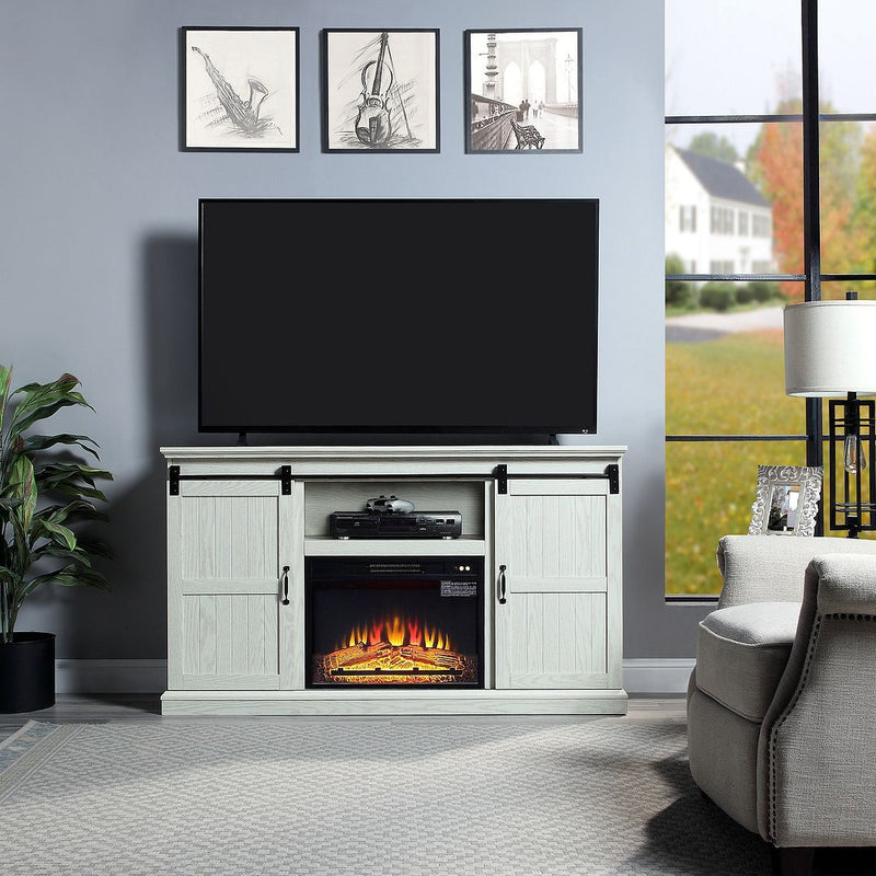 Bunessan 60 Fireplace TV Stand - Cream Oak | Leon's