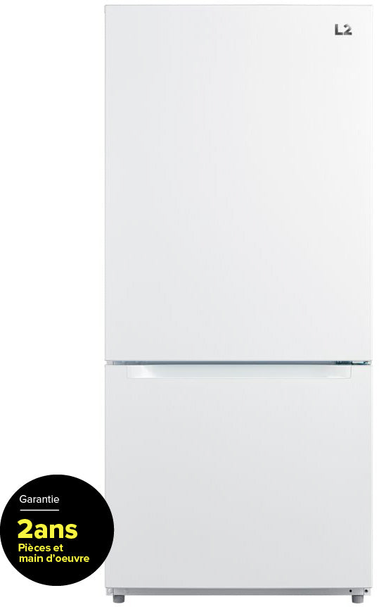 L2 White BottomFreezer Refrigerator (18.7 cu. ft.) LRB19B5AWWC Leon's