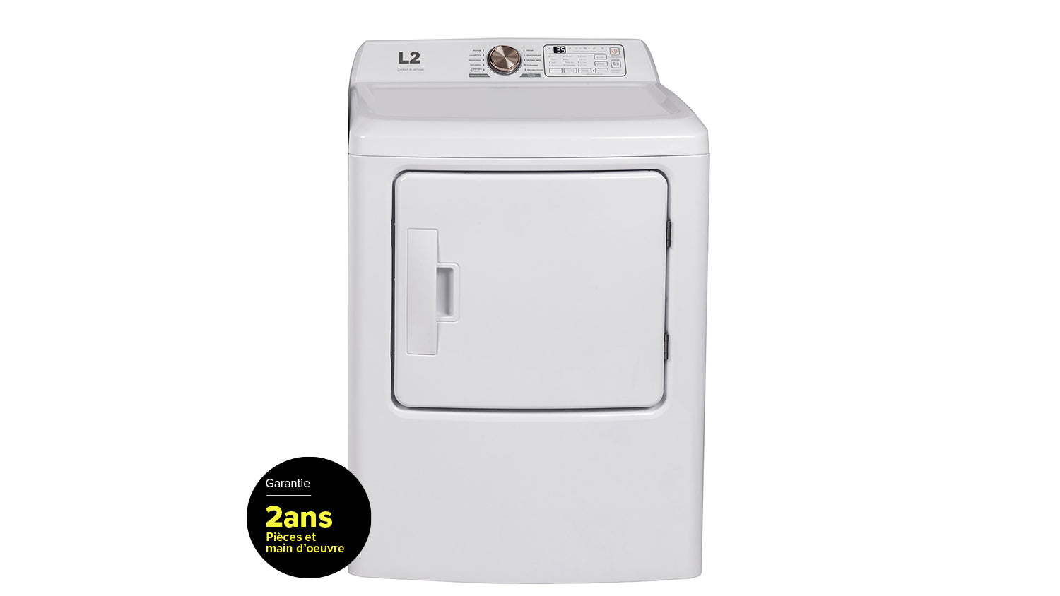 L2 White Electric Dryer with French Display (6.7 Cu. Ft) - LE43A3AWWFR