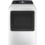 GE Profile White Electric Dryer with Sanitize Cycle (7.4 Cu. Ft) - PTD70EBMTWS