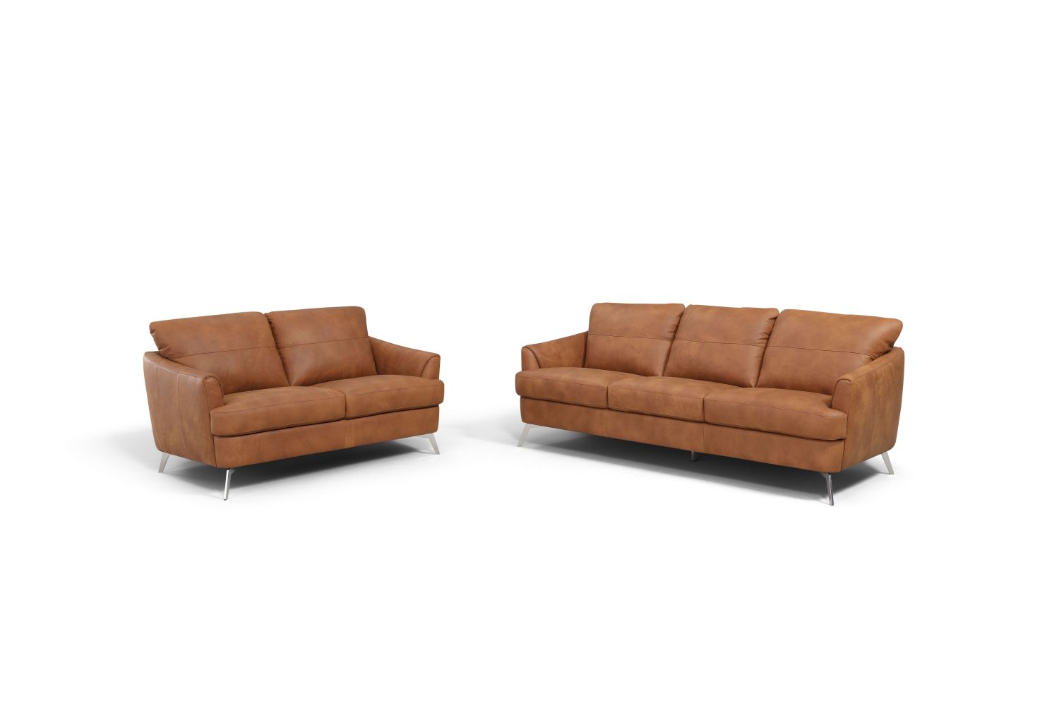 Bontadini Italian Leather Loveseat - Cappuccino