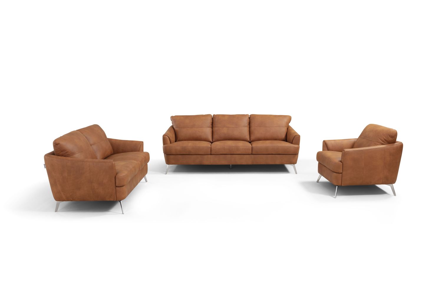 Bontadini Italian Leather Loveseat - Cappuccino