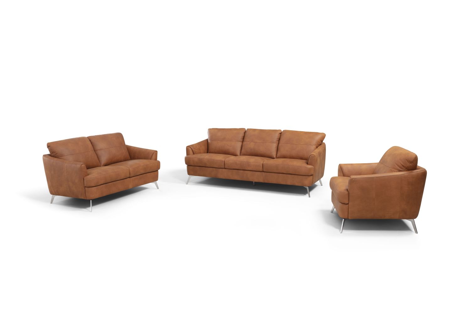 Bontadini Italian Leather Loveseat - Cappuccino
